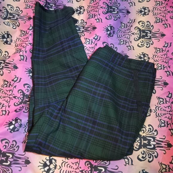 Talboys Green Purple Black Plaid Trousers - Picture 6 of 8